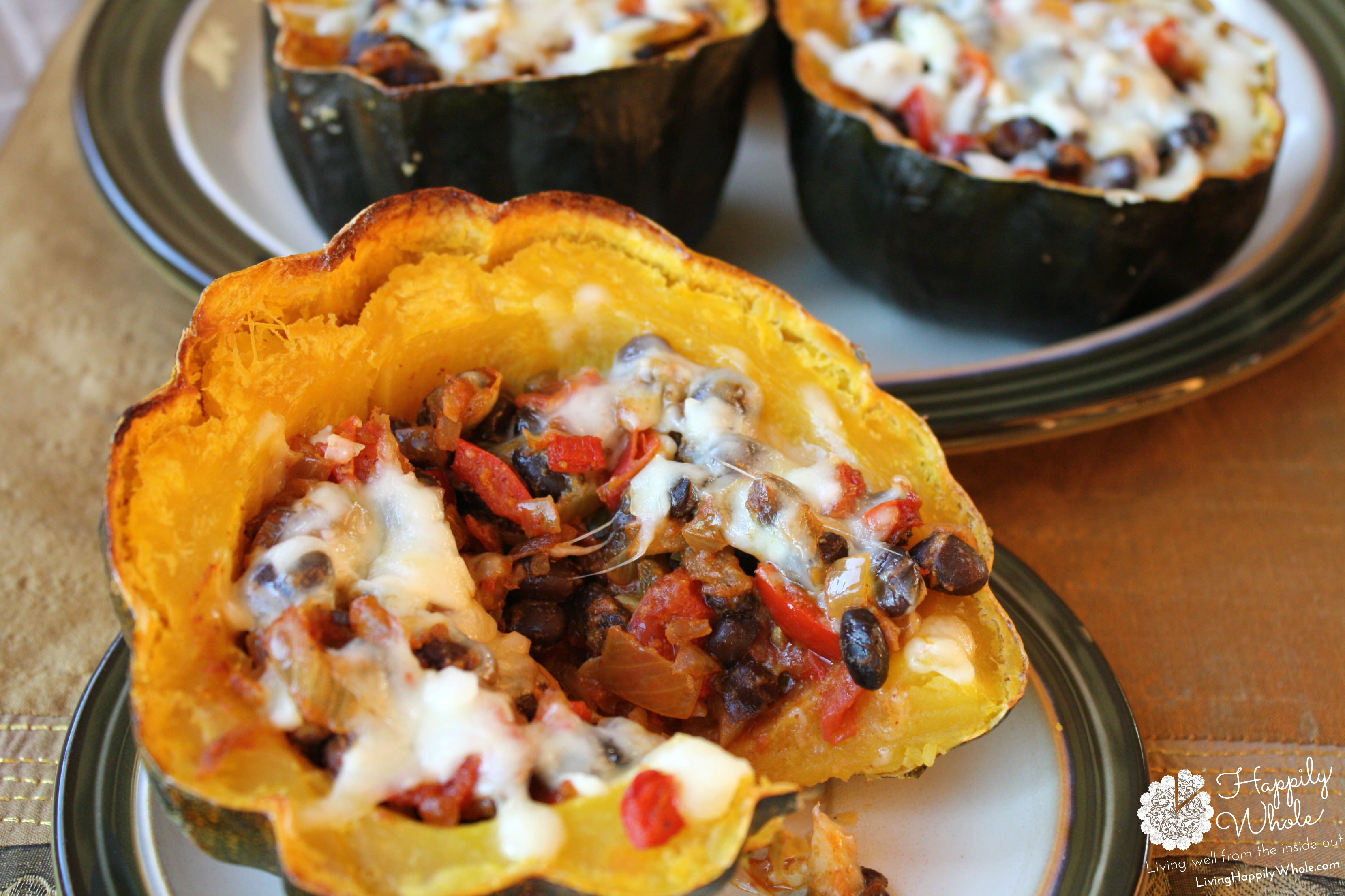 Vegetarian Stuffed Acorn Squash | Happily Whole